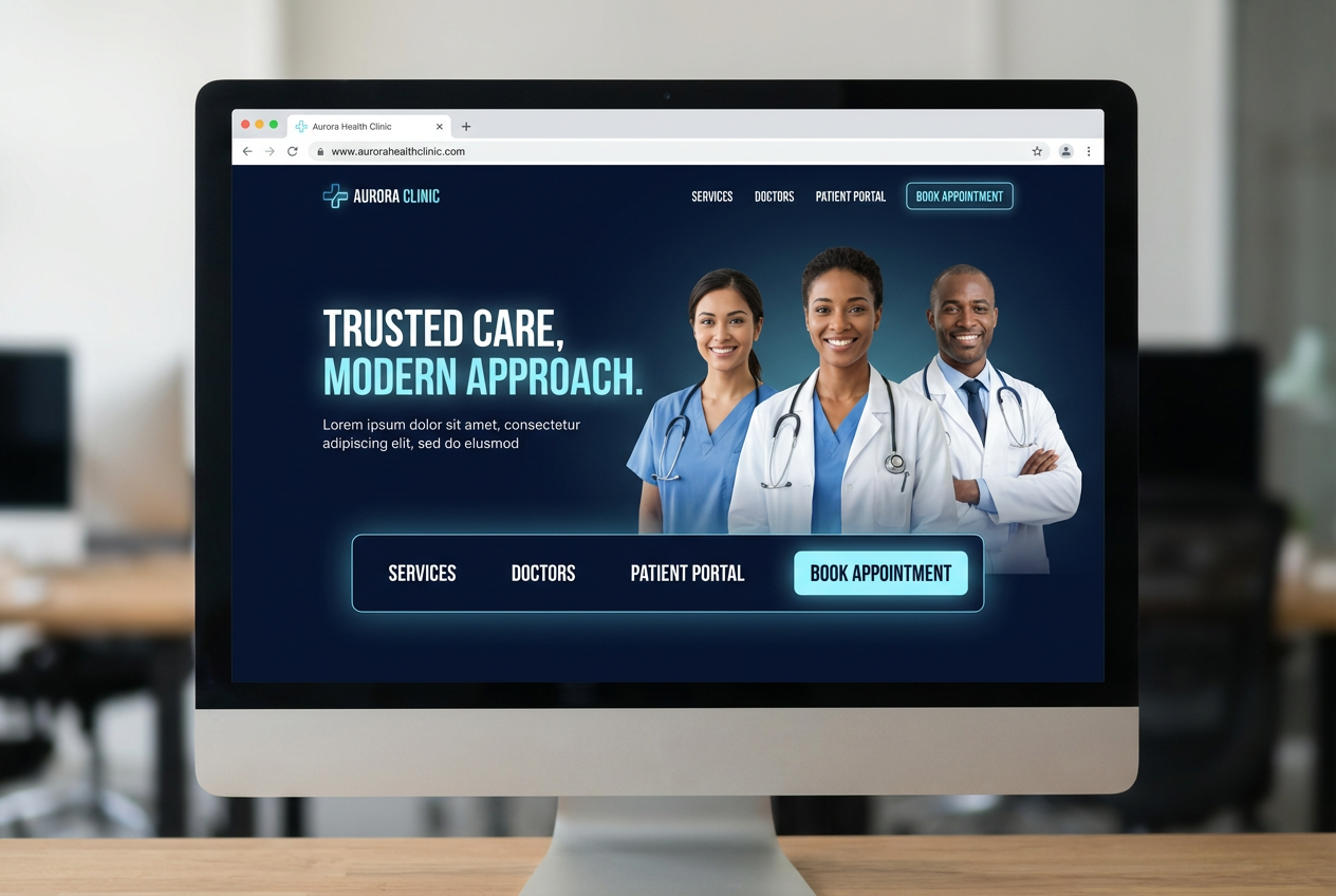 クリニックのホームページモックアップ