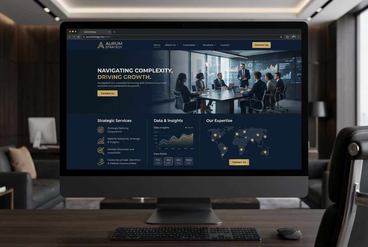 コンサルティング業のホームページモックアップ
