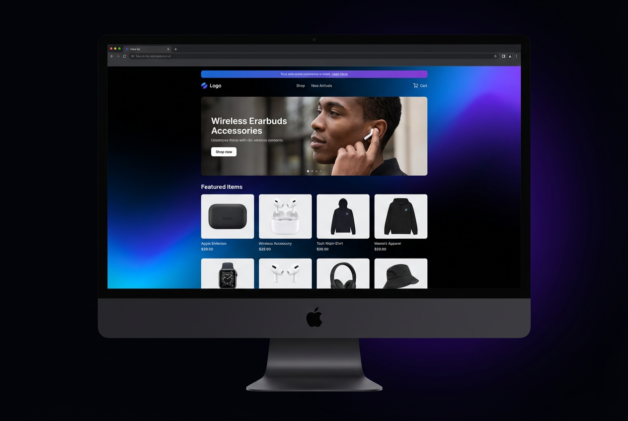 ECショップのホームページモックアップ